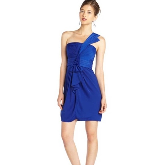 BCBGMaxAzria Dresses & Skirts - Bcbgmaxazria Women's Palais One Shoulder Cocktail Dress Blue Size 4 Party